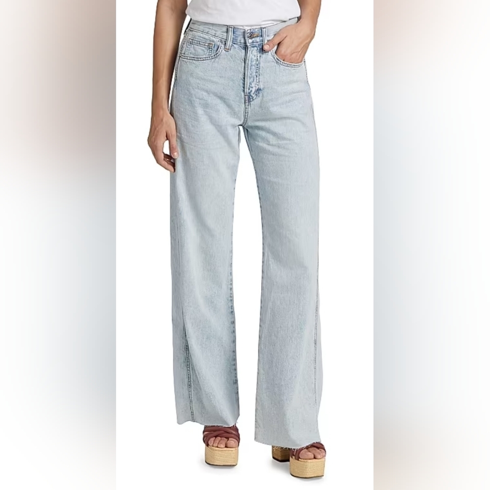 Size 27 - Veronica Beard Taylor High-Rise Relaxed Wide-Leg Jeans - Picture 3 of 16
